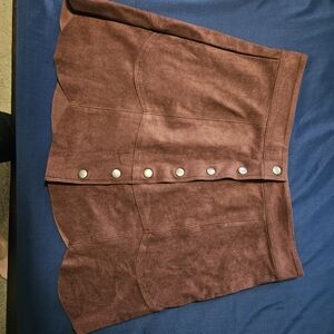 American Eagle Burgundy Button-Up Skirt